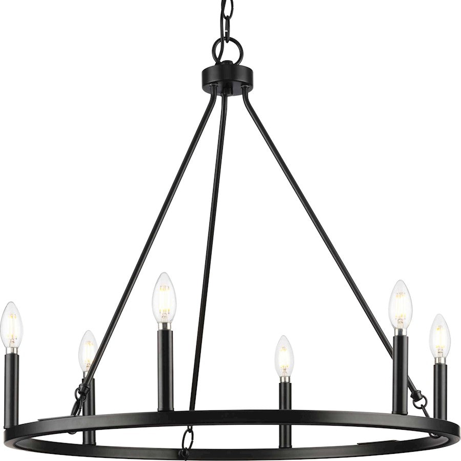 Progress Lighting Gilliam 6 Light Chandelier, Matte Black - P400313-31M