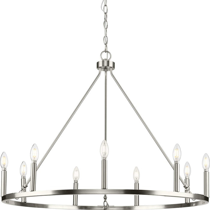 Progress Lighting Gilliam 9 Light Chandelier, Brushed Nickel - P400314-009