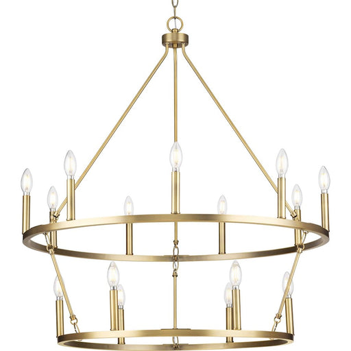 Progress Lighting Gilliam 15 Light Chandelier, Vintage Brass - P400315-163