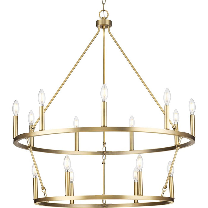 Progress Lighting Gilliam 15 Light Chandelier, Vintage Brass - P400315-163