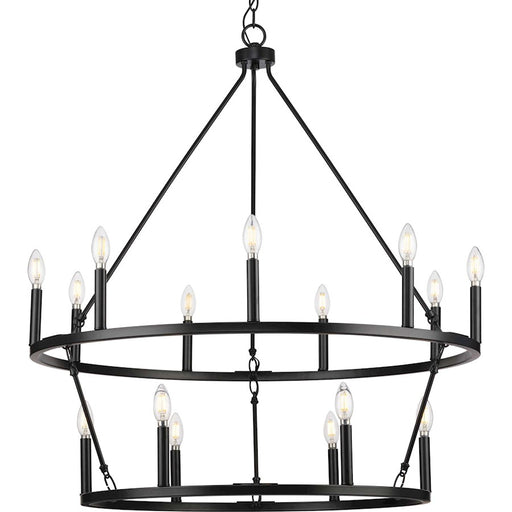 Progress Lighting Gilliam 15 Light Chandelier, Matte Black - P400315-31M