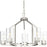 Progress Lighting Goodwin 5 Light Chandelier, Brushed Nickel/Clear - P400316-009