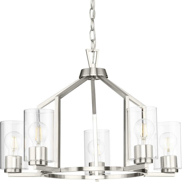 Progress Lighting Goodwin 5 Light Chandelier, Brushed Nickel/Clear - P400316-009