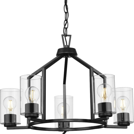 Progress Lighting Goodwin 5 Light Chandelier, Matte Black/Clear - P400316-31M