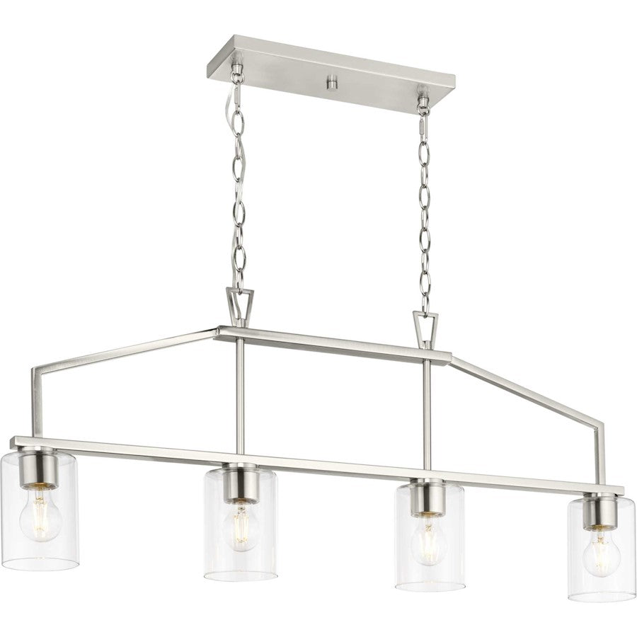 Progress Lighting Goodwin 4 Light Island Light, Nickel/Clear - P400317-009