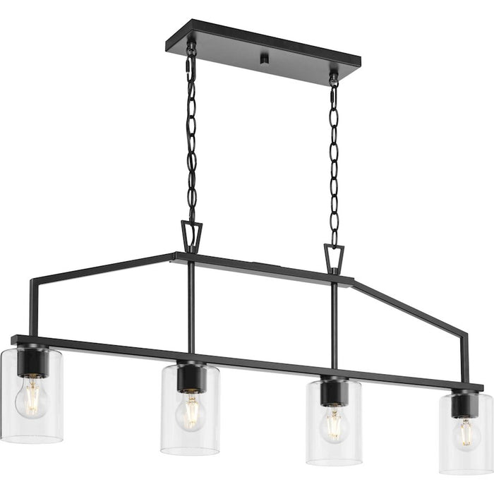 Progress Lighting Goodwin 4 Light Island Light, Matte Black/Clear - P400317-31M