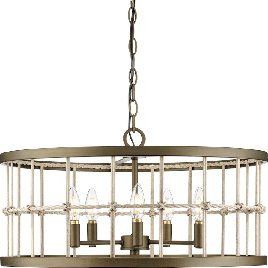 Progress Lighting Lattimore 5 Light Chandelier, Aged Brass - P400320-161