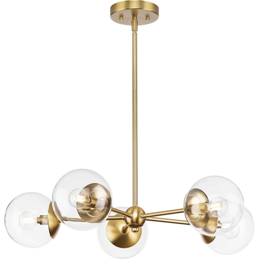 Progress Lighting Atwell 5 Light Chandelier, Brushed Bronze/Clear - P400325-109