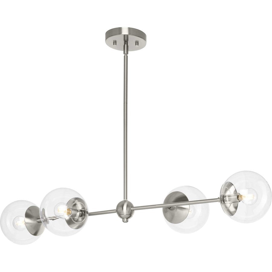 Progress Lighting Atwell 4 Light Island Light, Nickel/Clear - P400326-009