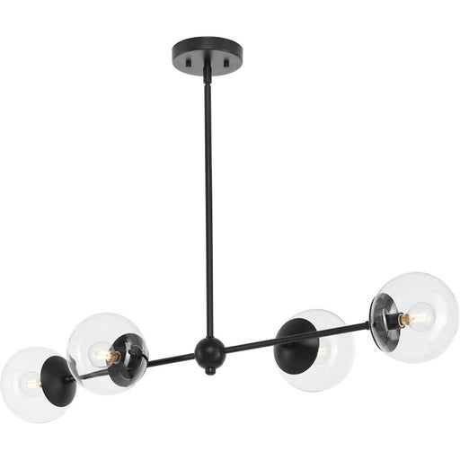 Progress Lighting Atwell 4 Light Island Light, Matte Black/Clear - P400326-31M