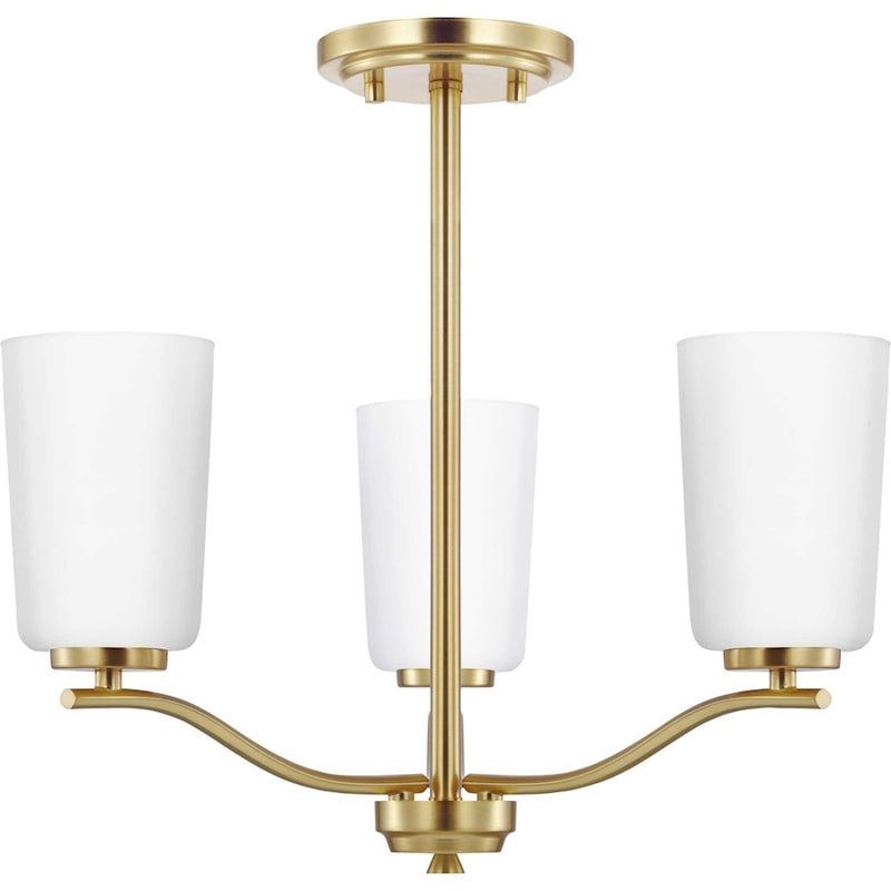 Progress Lighting Adley 3-Light Semi-Flush/Conv Chandelier
