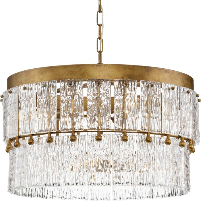 Progress Lighting Chevall 24.87" Chandelier, Gold/Clear Pressed - P400367-204