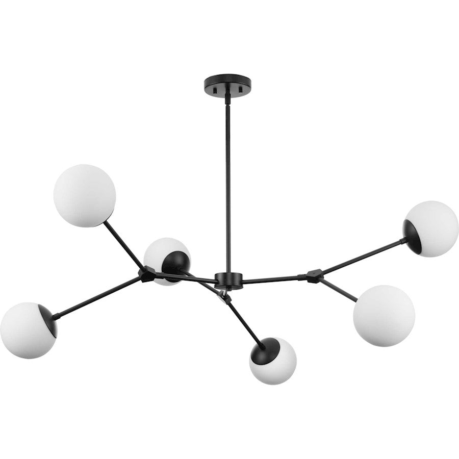 Progress Lighting Haas 50" Chandelier, Matte Black/Etched Opal - P400378-31M