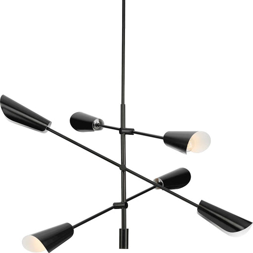 Progress Cornett 44" Chandelier, Black/Black, Painted White Inside - P400380-31M