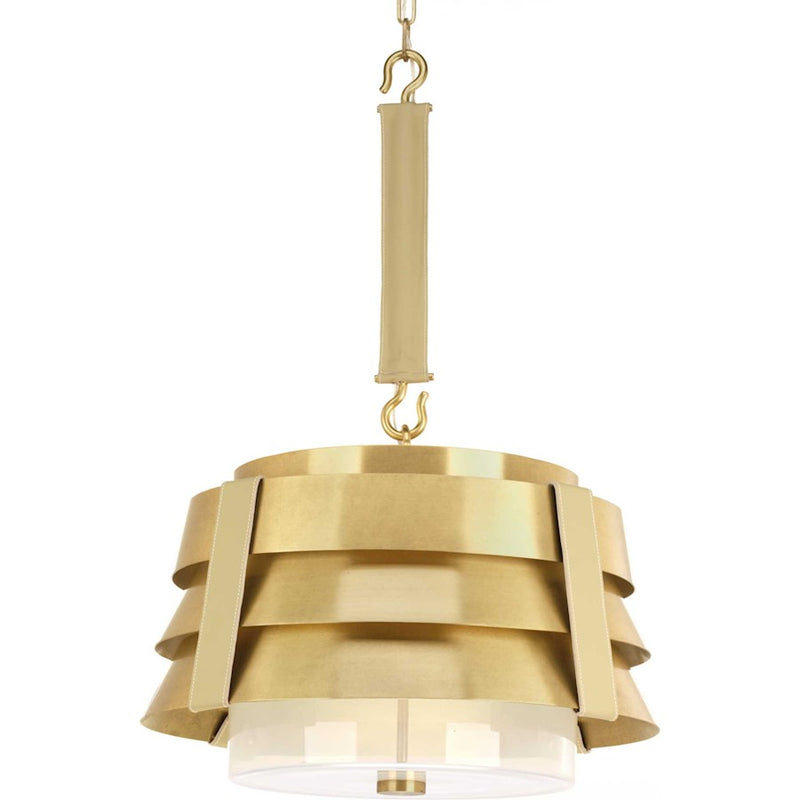 Progress Point Dume Sandbar 3Lt Pendant, Brass/Milk Glass/Beige - P500198-160