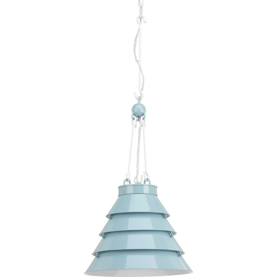 Progress Point Dume Surfrider 1Lt Pendant, Maliblue/White Interior - P500199-162