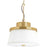 Progress Point Dume Windbluff 3Lt Pendant, Brass/White Linen Shade - P500203-160