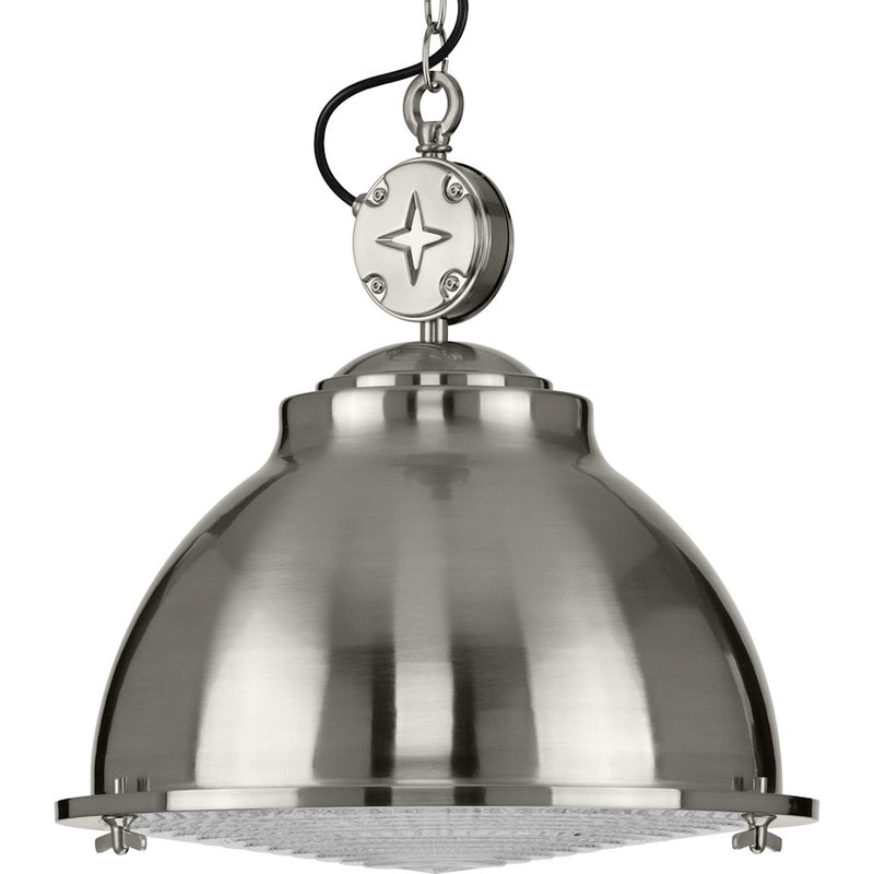 Progress Lighting Medal 1-Light Pendant, Clear Patterned