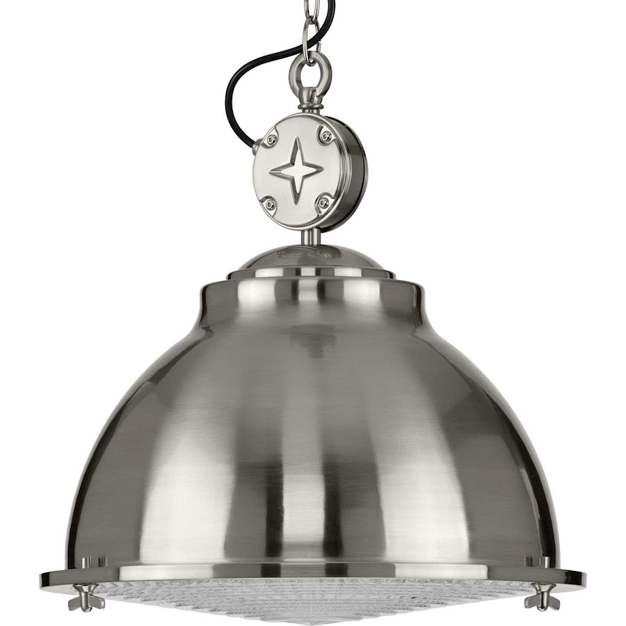 Progress Lighting Medal 1-Light Pendant, Clear Patterned
