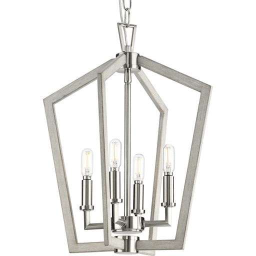 Progress Galloway 4 Light 18" Foyer Light, Nickel/Grey Washed - P500377-009