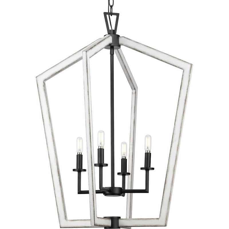 Progress Lighting Galloway 4 Light Foyer Light, Black/Distressed - P500378-31M