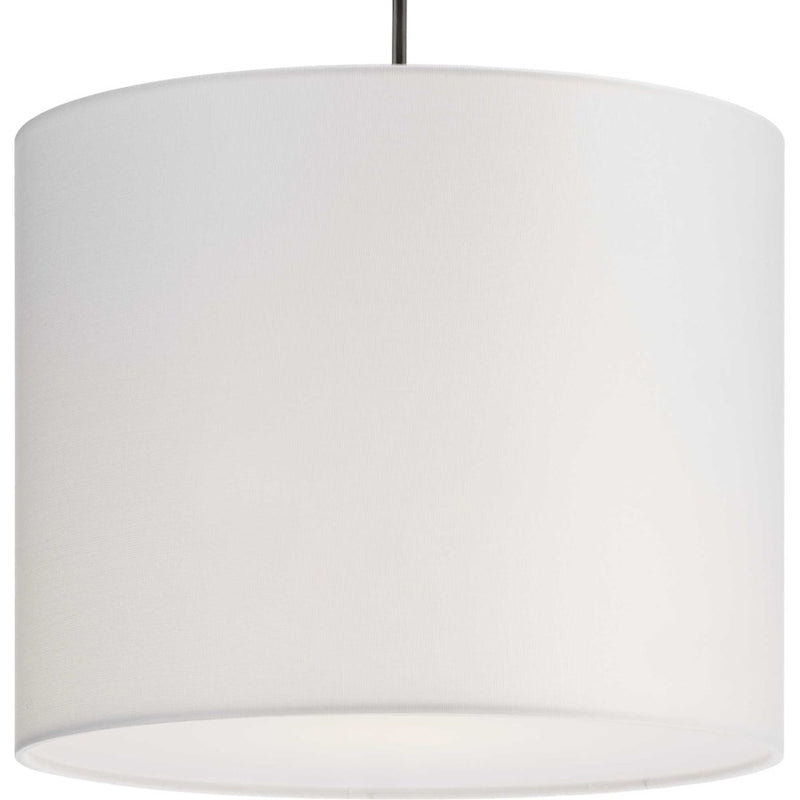 Progress Markor 1 Light Pendant, Nickel/Black/Brass /White Linen - P500386-195