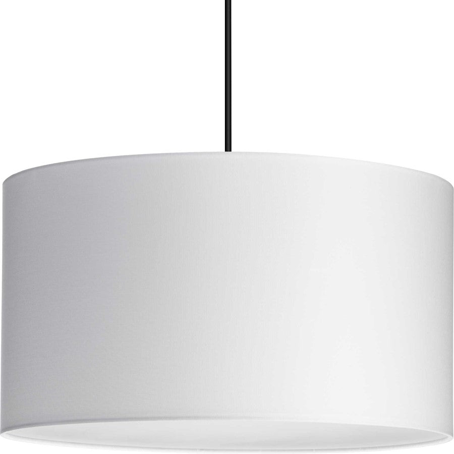 Progress Markor 3 Light Pendant, Nickel/Black/Brass /White Linen - P500387-195