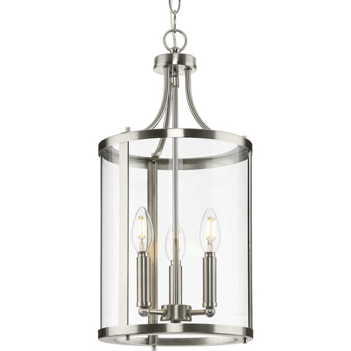 Progress Lighting Gilliam 3 Light Hall & Foyer, Nickel/Clear - P500390-009