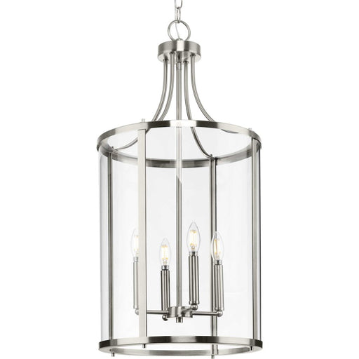 Progress Lighting Gilliam 4 Light Hall & Foyer, Nickel/Clear - P500391-009