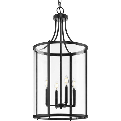 Progress Lighting Gilliam 4 Light Hall & Foyer, Matte Black/Clear - P500391-31M