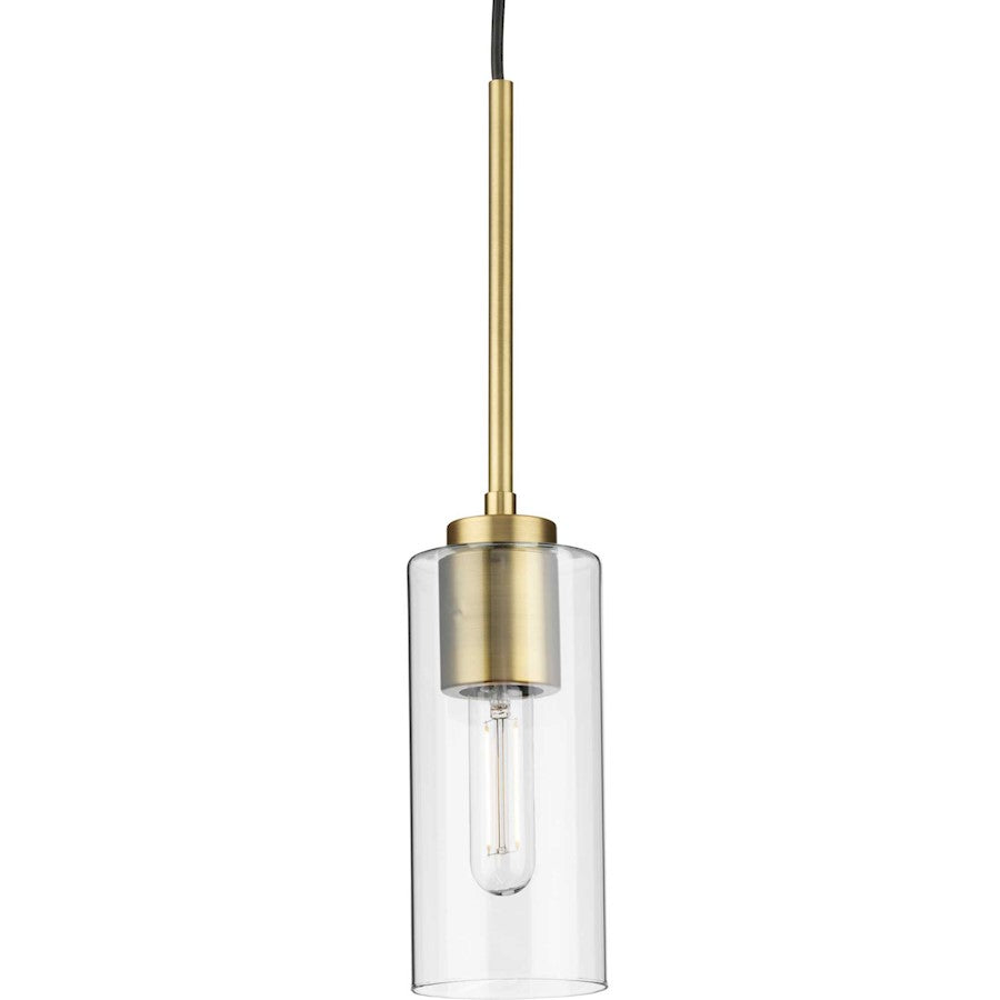 Progress Lighting Cofield 1 Light Pendant, Vintage Brass/clear - P500403-163