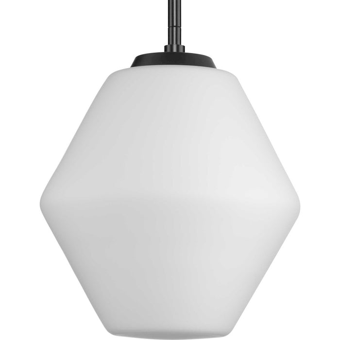 Progress Lighting Copeland 1 Light Pendant, Black/Etched Opal - P500409-31M