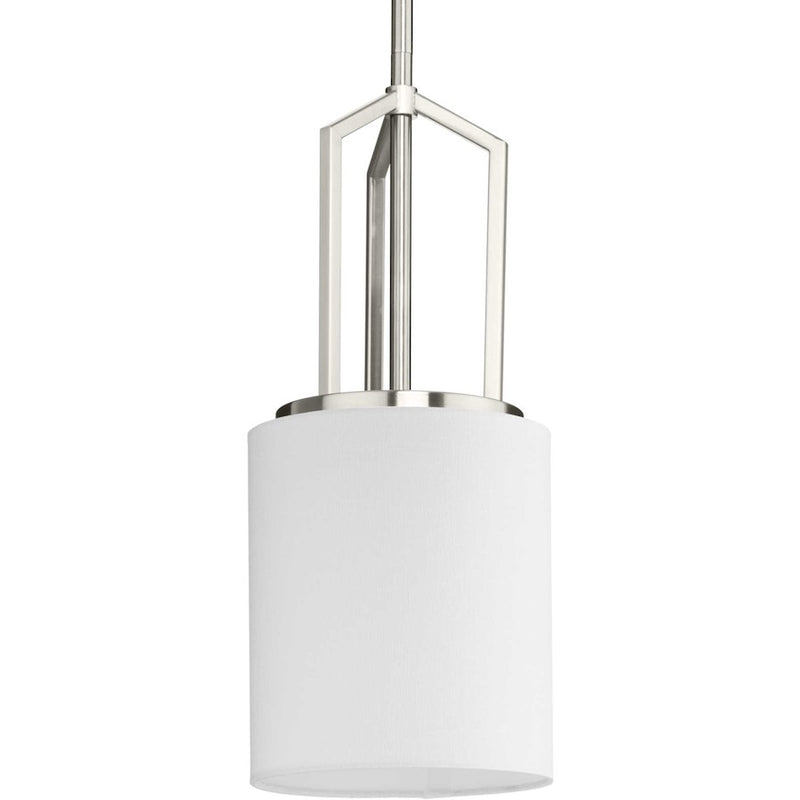 Progress Lighting Goodwin 1 Light Pendant, Nickel/White Linen - P500410-009