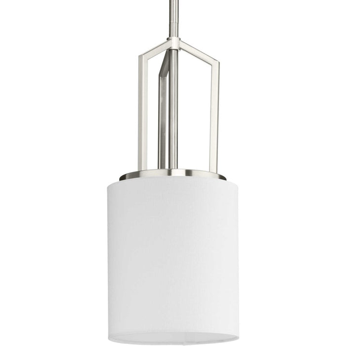 Progress Lighting Goodwin 1 Light Pendant, Nickel/White Linen - P500410-009