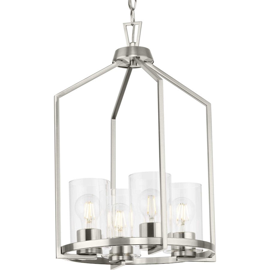 Progress Lighting Goodwin 4 Light Hall & Foyer Light, Nickel/Clear - P500411-009