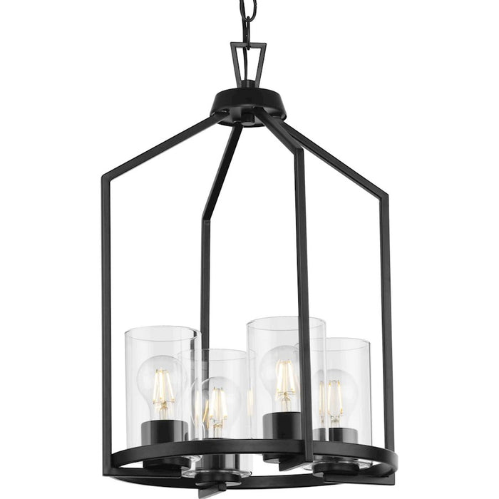 Progress Lighting Goodwin 4 Light Hall & Foyer Light, Black/Clear - P500411-31M