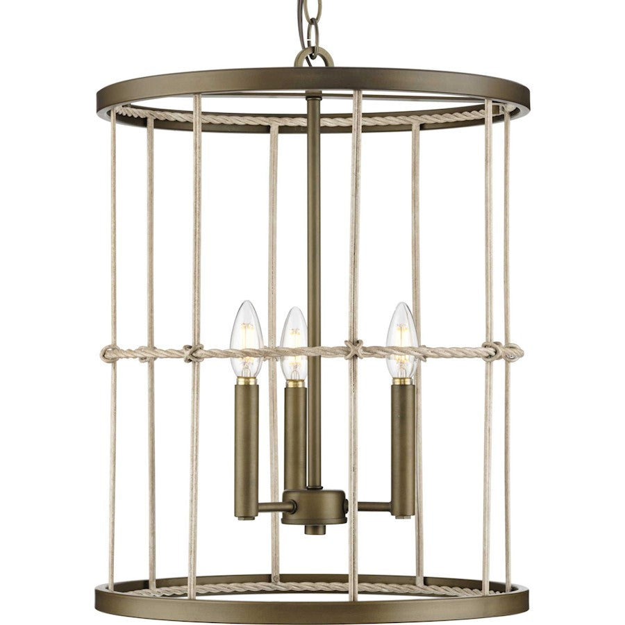 Progress Lighting Lattimore 3 Light Hall & Foyer Light, Aged Brass - P500418-161