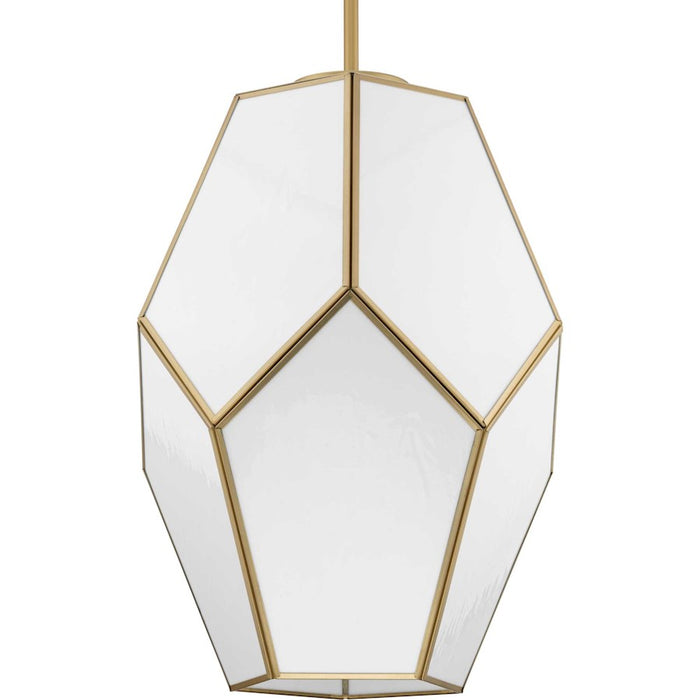 Progress Lighting Latham 14" Pendant, Gold/White Art Glass - P500436-078