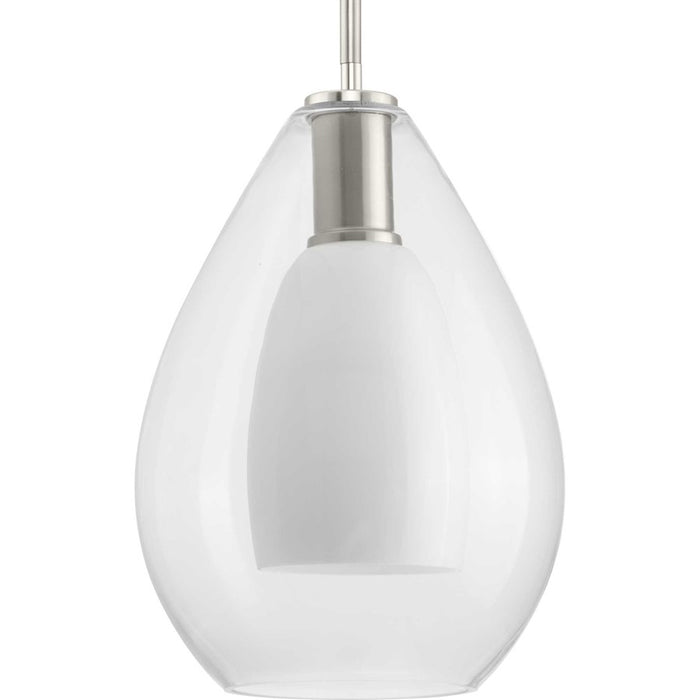 Progress Lighting Carillon 9.87" Pendant, Brushed Nickel/Clear - P500438-009