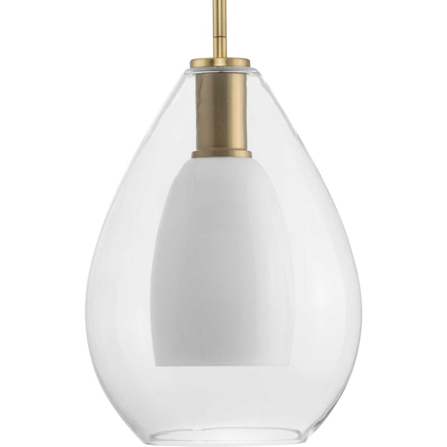 Progress Lighting Carillon 9.87" Pendant, Brushed Gold/Clear - P500438-191