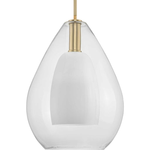 Progress Lighting Carillon 15" Pendant, Brushed Gold/Clear - P500439-191