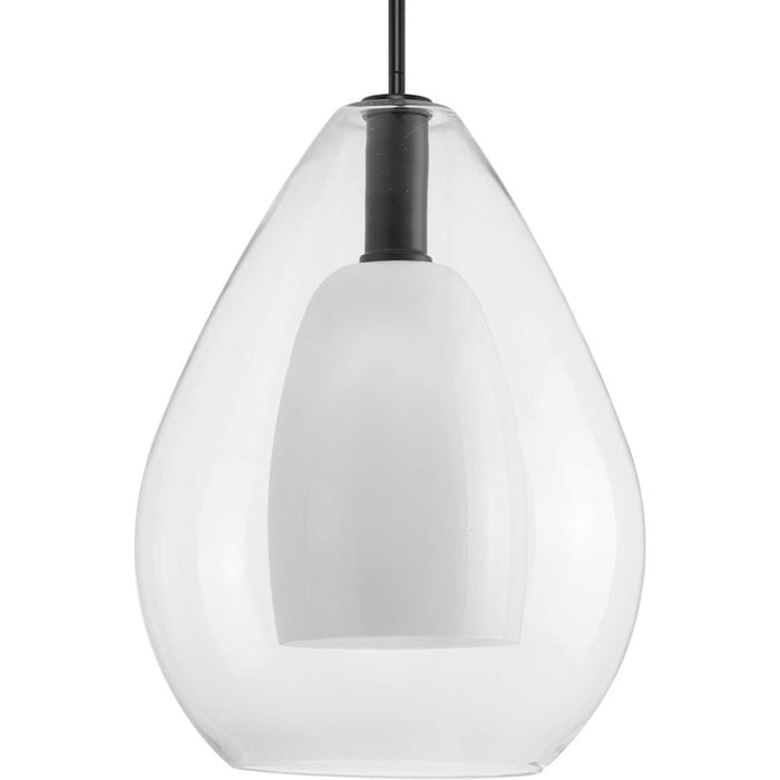 Progress Lighting Carillon 15" Pendant, Matte Black/Clear - P500439-31M