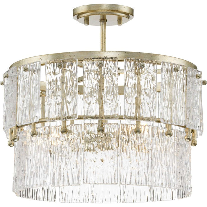 Progress Lighting Chevall 17" Pendant, Silver/Clear Pressed - P500443-176