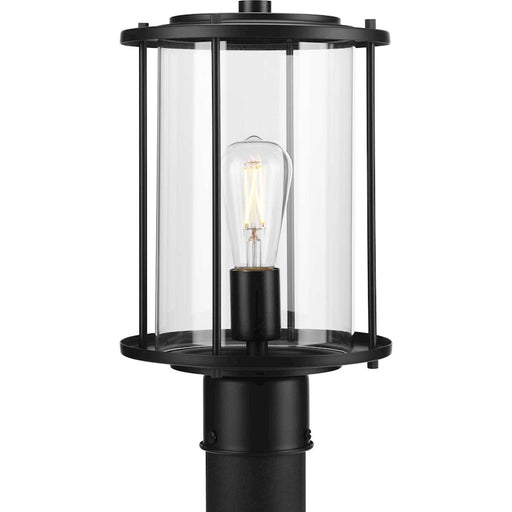 Progress Lighting Gunther 1 Light Post Lantern, Matte Black/Clear - P540020-31M