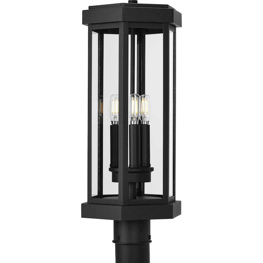 Progress Lighting Ramsey 3 Light Outdoor Post Light, Black/Clear - P540104-031