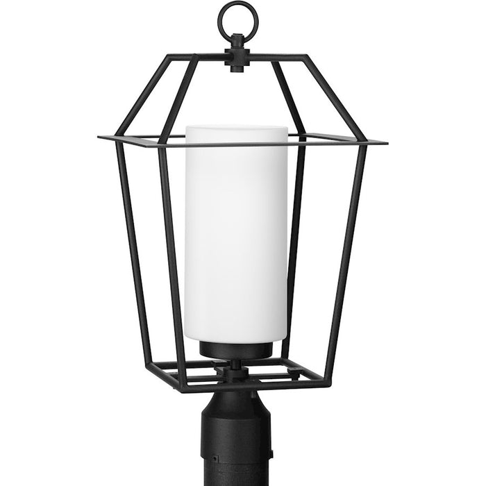 Progress Lighting Chilton 1-Lt Black/Etched Opal Outdoor Post Light