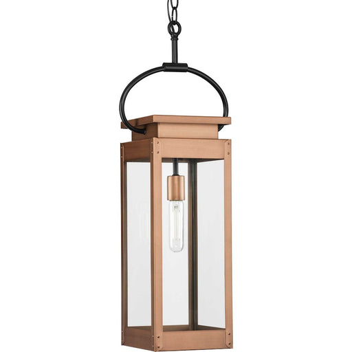 Progress Union Square 1 Light Hanging Lantern, Copper/Clear - P550018-169