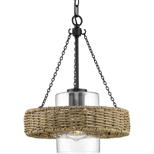 Progress Pembroke 1 Light 18.5" Outdoor Pendant, Black/Seeded - P550126-31M