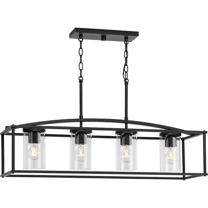 Progress Swansea 4 Light 6" Outdoor Chandelier, Black/Clear - P550129-31M