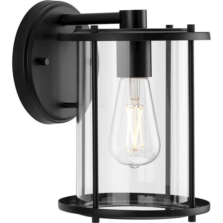 Progress Lighting Gunther 1 Light 9" Wall Lantern, Black/Clear - P560057-31M